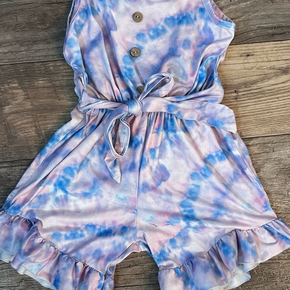 Kids Tie-Dye Ruffle Romper